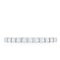 Minimalist Moissanite Half Eternity Stackable Ring