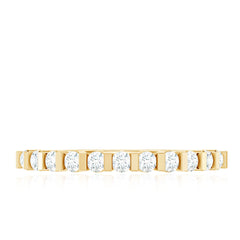 Minimalist Moissanite Half Eternity Stackable Ring