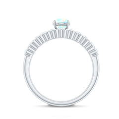 Certified Natural Ethiopian Opal Diamond Wedding Engagement Ring Set of 2