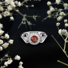 Vintage Pink Tourmaline Diamond Engagement Ring with Halo