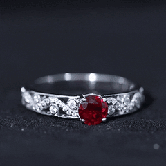 Designer Solitaire Engagement Ring with Lab Grown Ruby and Diamond