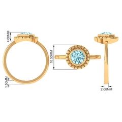 Bezel Set Aquamarine Solitaire Engagement Ring
