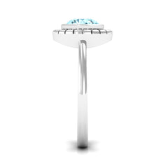 Bezel Set Aquamarine Solitaire Engagement Ring