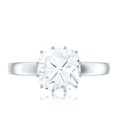 Certified 8 MM Cushion Cut Moissanite Solitaire Engagement Ring