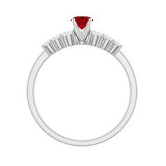 Graduated Style Lab Created Ruby and Diamond Promise Ring