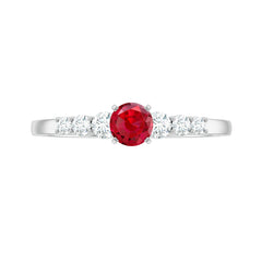 Graduated Style Lab Created Ruby and Diamond Promise Ring