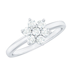 Certified Brilliant Cut Moissanite Flower Engagement Ring
