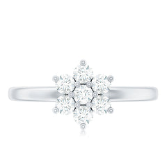 Certified Brilliant Cut Moissanite Flower Engagement Ring