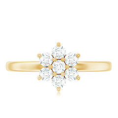 Certified Brilliant Cut Moissanite Flower Engagement Ring