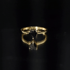 Solitaire Black Onyx Heart Promise Ring for Women