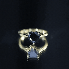 Heart Shaped Created Black Diamond Solitaire Promise Ring