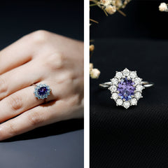 Certified Real 1.3 Carat Tanzanite Oval Engagement Ring with Halo