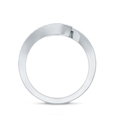 Real Moonstone Bypass Engagement Ring with Diamond
