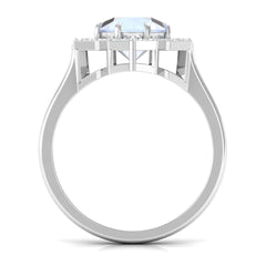 1.25 CT Moonstone Star Shape Engagement Ring with Diamond