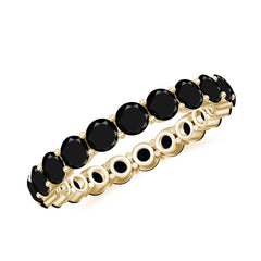 Round Black Spinel Full Eternity Ring for Women