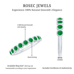 Certified Bezel Set Emerald Eternity Band Ring