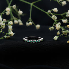 Certified Bezel Set Emerald Eternity Band Ring
