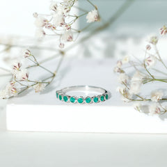 Certified Bezel Set Emerald Eternity Band Ring