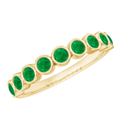 Certified Bezel Set Emerald Eternity Band Ring