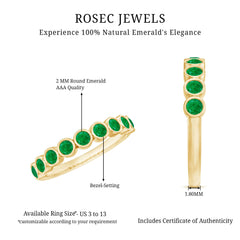 Certified Bezel Set Emerald Eternity Band Ring