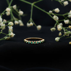 Certified Bezel Set Emerald Eternity Band Ring