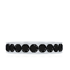 Round Cut Black Onyx Eternity Band in Channel Setting