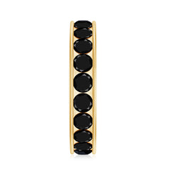 Round Cut Black Onyx Eternity Band in Channel Setting