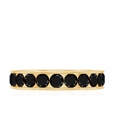 Round Cut Black Onyx Eternity Band in Channel Setting