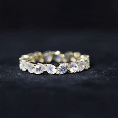 4.4 Carat Pear Cut Moonstone Eternity Band Ring