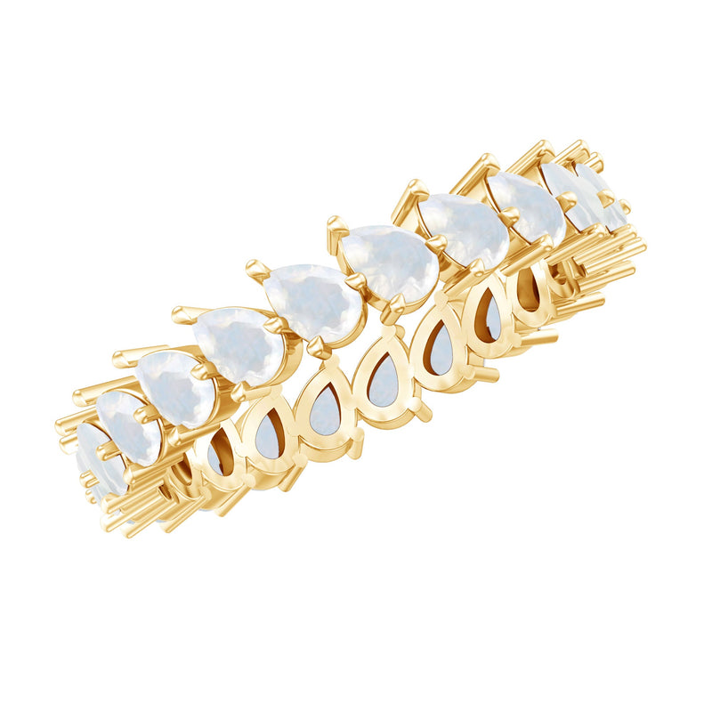 4.4 Carat Pear Cut Moonstone Eternity Band Ring
