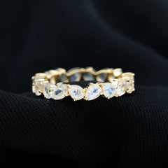 4.4 Carat Pear Cut Moonstone Eternity Band Ring