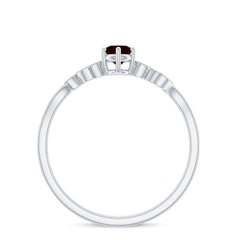 Nature Inspired Garnet Diamond Promise Ring