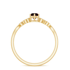Nature Inspired Garnet Diamond Promise Ring