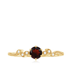 Nature Inspired Garnet Diamond Promise Ring