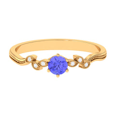 Real Tanzanite and Diamond Promise Ring