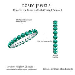 Certified Lab Created Emerald Full Eternity Band Ring