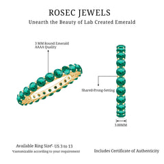 Certified Lab Created Emerald Full Eternity Band Ring