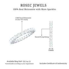 Certified Moissanite Stackable Eternity Band Ring