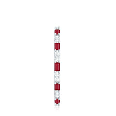 Genuine Baguette Ruby Diamond Eternity Ring for Women