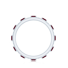 Genuine Baguette Ruby Diamond Eternity Ring for Women