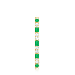 Natural Baguette Emerald Diamond Eternity Ring in East West Style