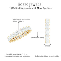 Princess Cut Certified Moissanite Full Eternity Ring
