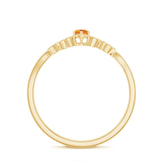 Nature Inspired Citrine Promise Ring with Diamond