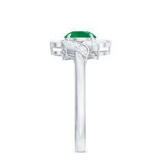 Nature Inspired Emerald Engagement Ring with Moissanite