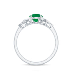 Nature Inspired Emerald Engagement Ring with Moissanite