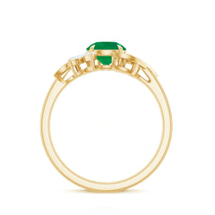 Nature Inspired Emerald Engagement Ring with Moissanite