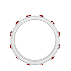 Classic Lab Created Ruby and Moissanite Eternity Wedding Band