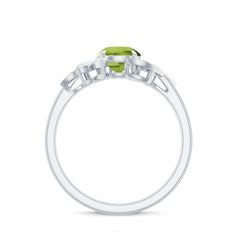 Nature Inspired 2 Carat Peridot Engagement Ring with Diamond