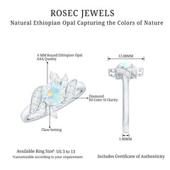 Nature Inspired Ethiopian Opal and Diamond Engagement Ring