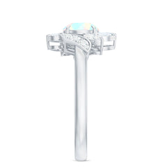 Nature Inspired Ethiopian Opal and Diamond Engagement Ring